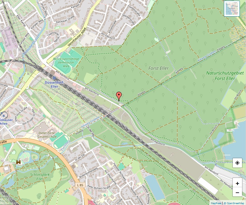 Stadtbezirke Karte von Düsseldorf